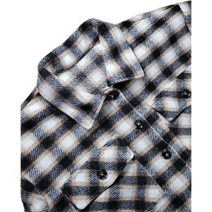 Terra & Sky Women's Plus Size Plaid Button Down Shacket Size 3XL 22‎ BROWN